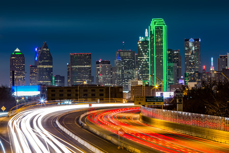 dallas skyline by night.