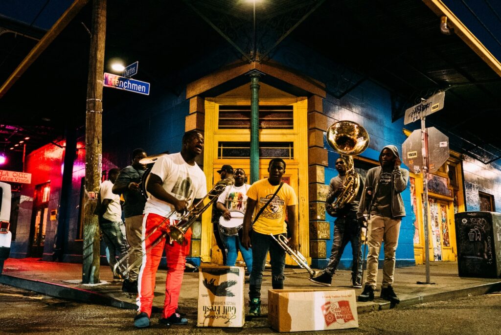 New Orleans street entertainment musicians